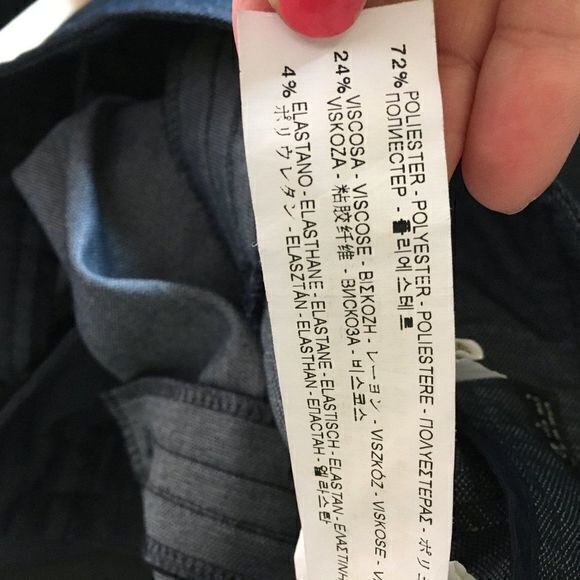 ZARA BASIC STRAIGHT LEG DRESS PANTS LIGHTWEIGHT NAVY BLUE WOMENS SIZE L - Picture 7 of 8